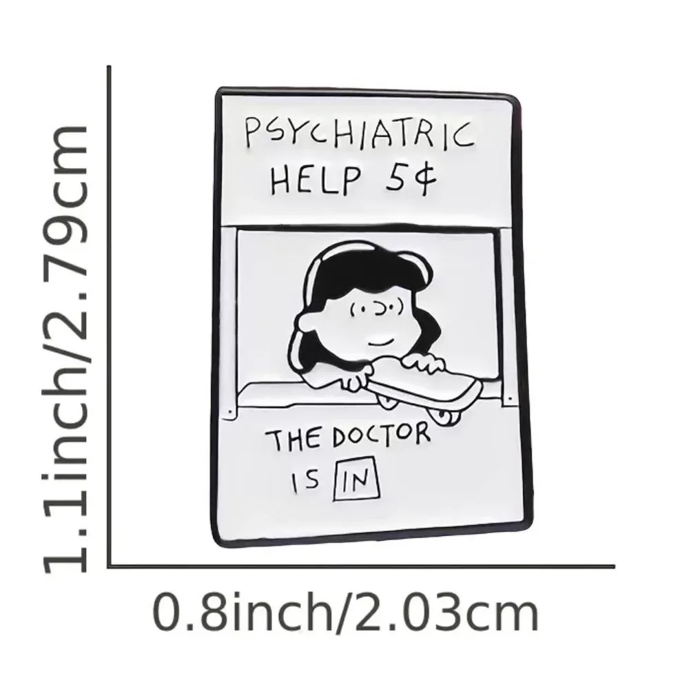 Psychiatric Help Nostalgic Cartoon Stand Pin
